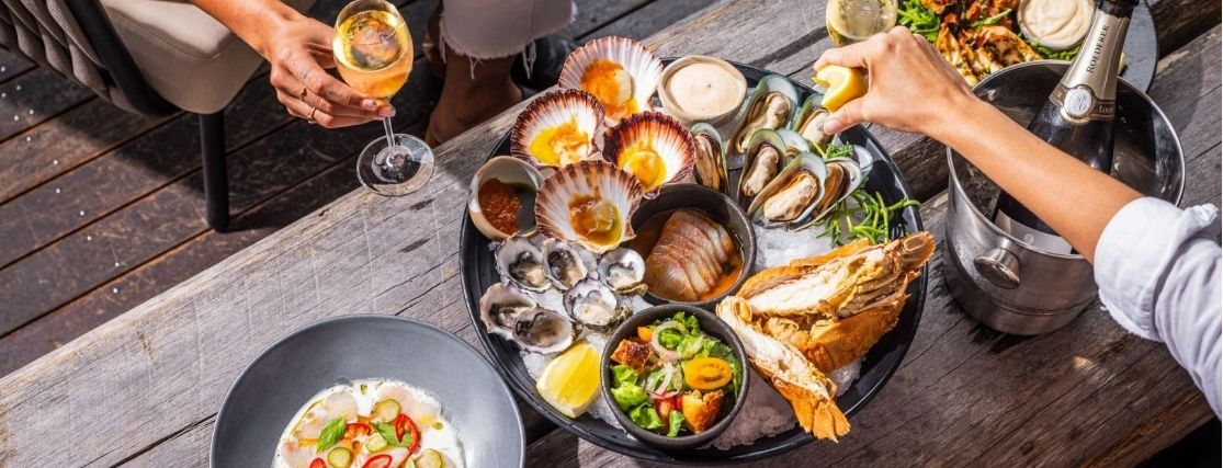 a seafood platter at Forest Restaurant at Crystalbrook byron