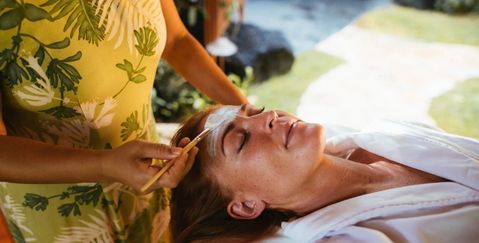 a woman having a facial at Anara Spa in Kaua'i